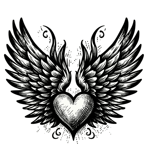 Minimal heart tattoo sketch