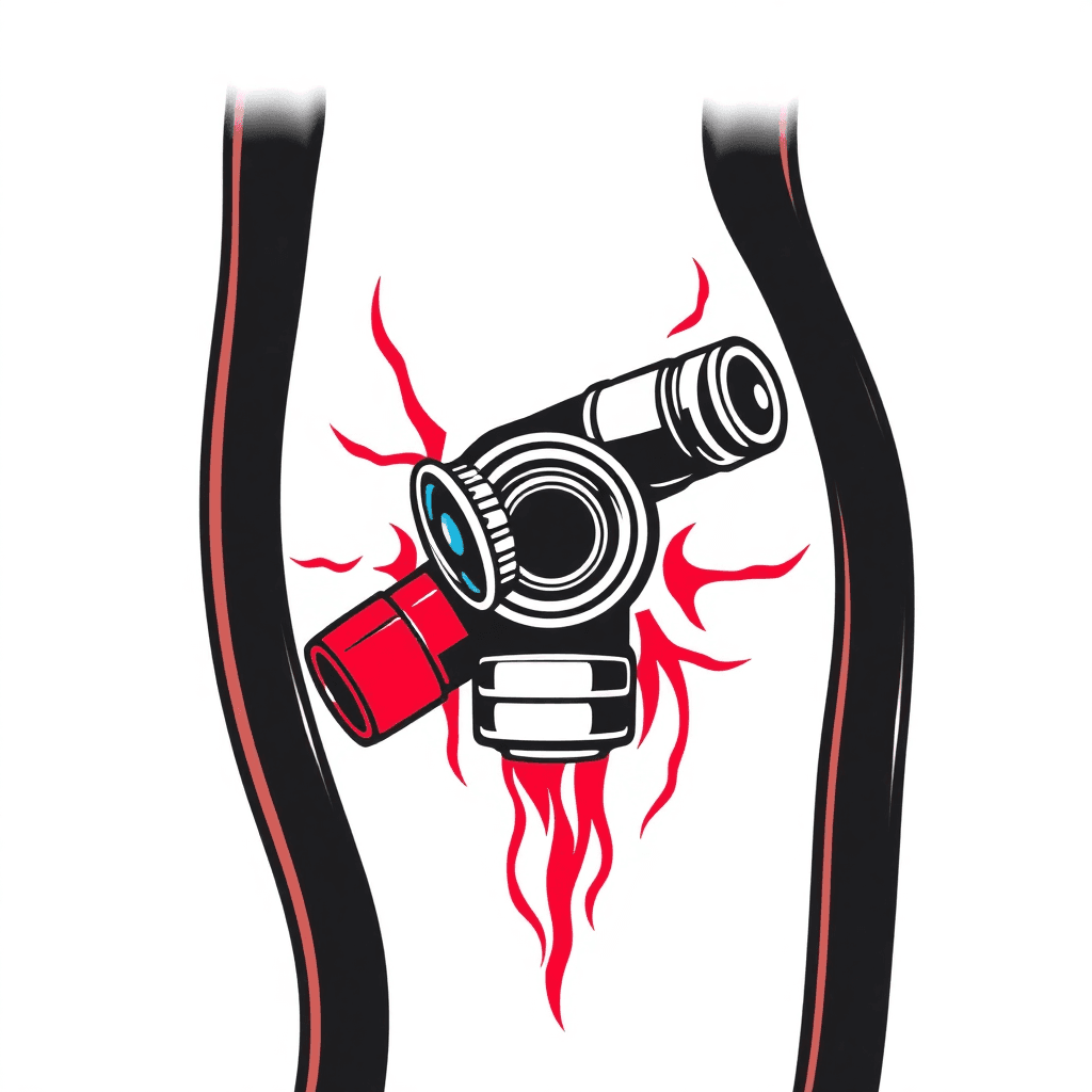 Single line "fire hose nozzle" Tattoo Design