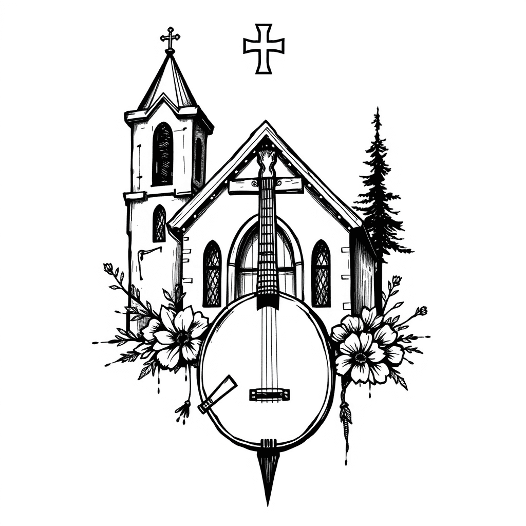 Chapel De Arthur Morgan, A Cruz De Sua Lápide E Um Banjo. Tudo Em Forma De Homenagem