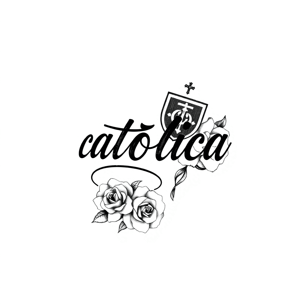 Quiero Un Tatuaje En El Ante Brazo Que Diga Católica, Locura, Enfermedad Con El Logo De La Universidad Católica Y De Fondo Rosas