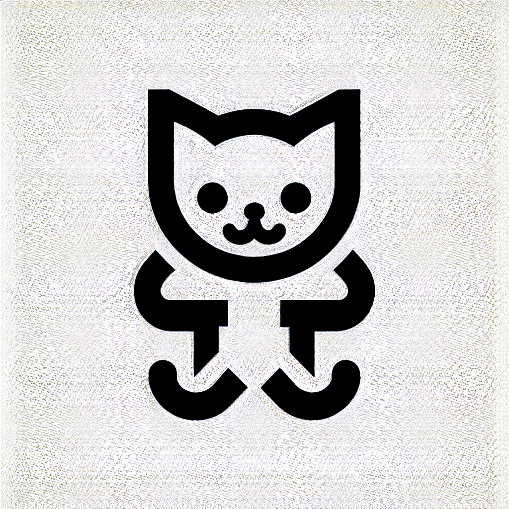 Single line "sanrio art stule plush cat icon" Tattoo Design