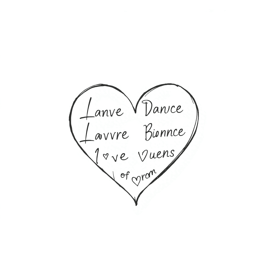 Heart Written In Names