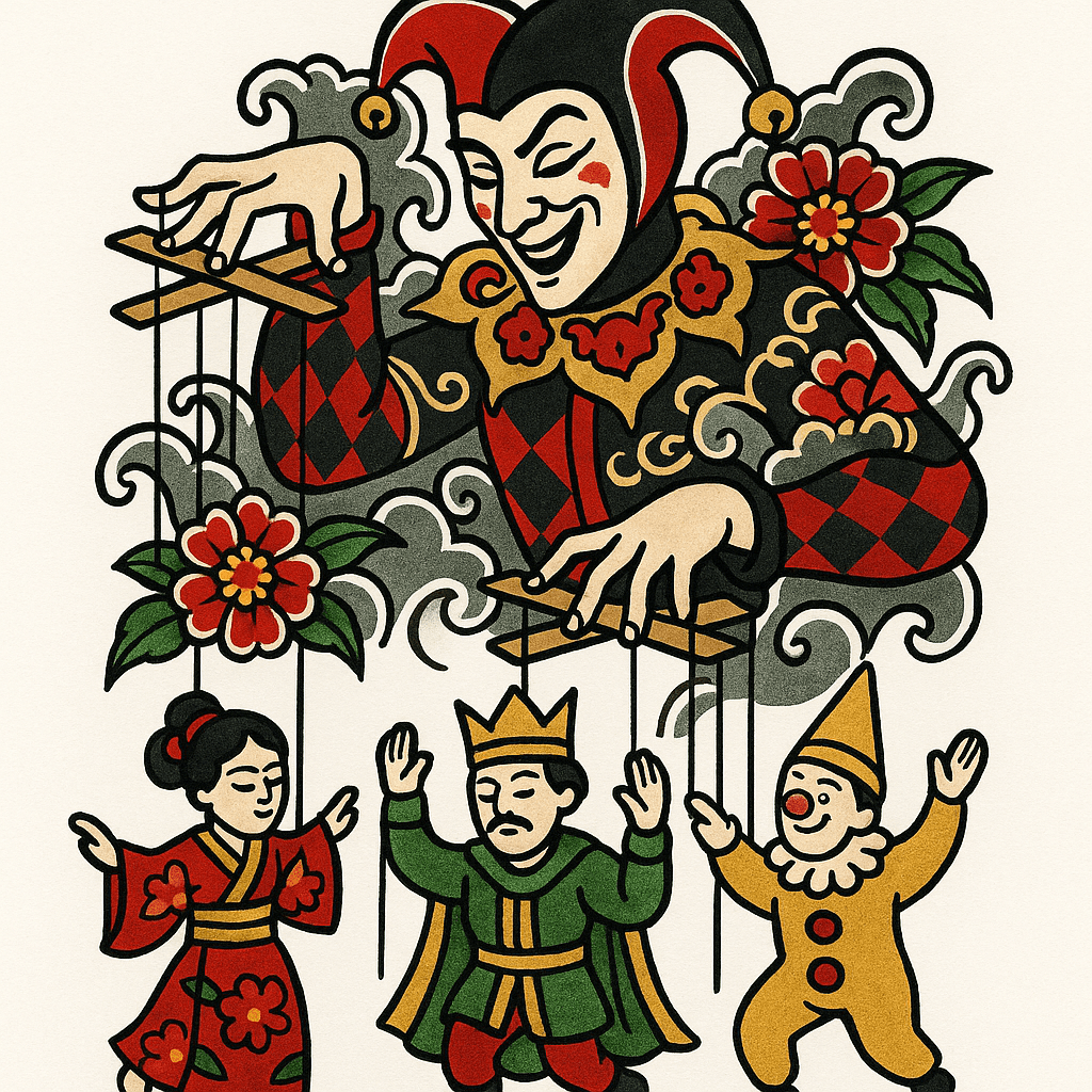 Jester With 3 Puppets