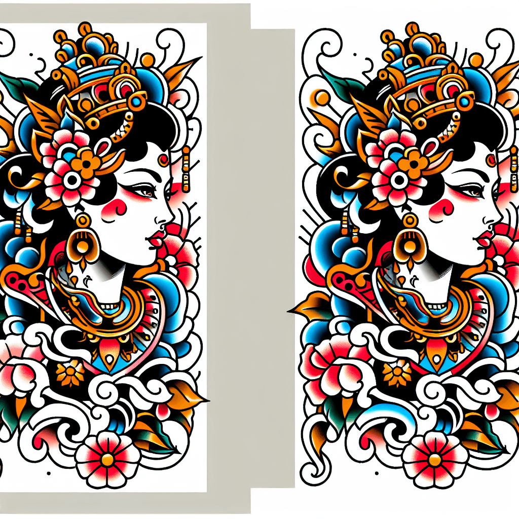 Traditional "the empress" Tattoo Design