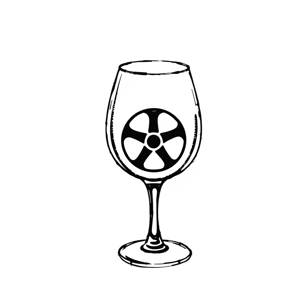 A Wine Glass With A Toxic Sign In The Middle