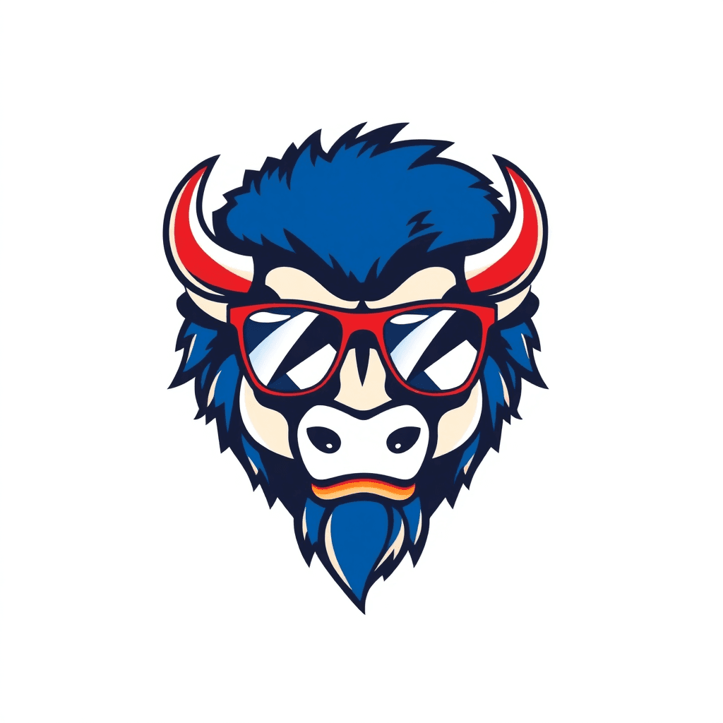 A Buffalo Head With Sunglasses Referencing The Bills For Team Pride