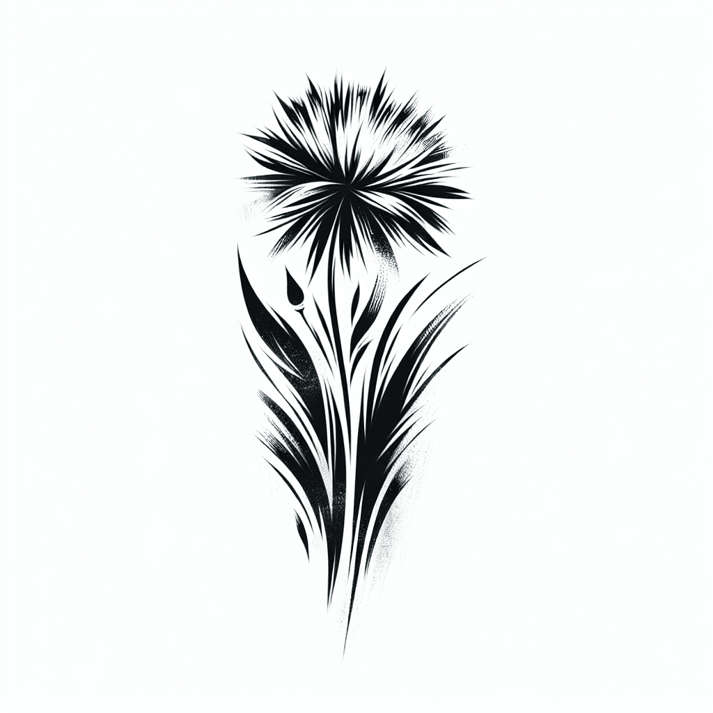 Elegance Dandelion Tattoo Design