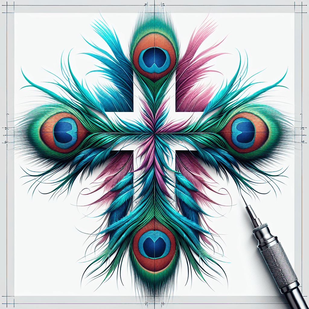 Peacock Feather Cross