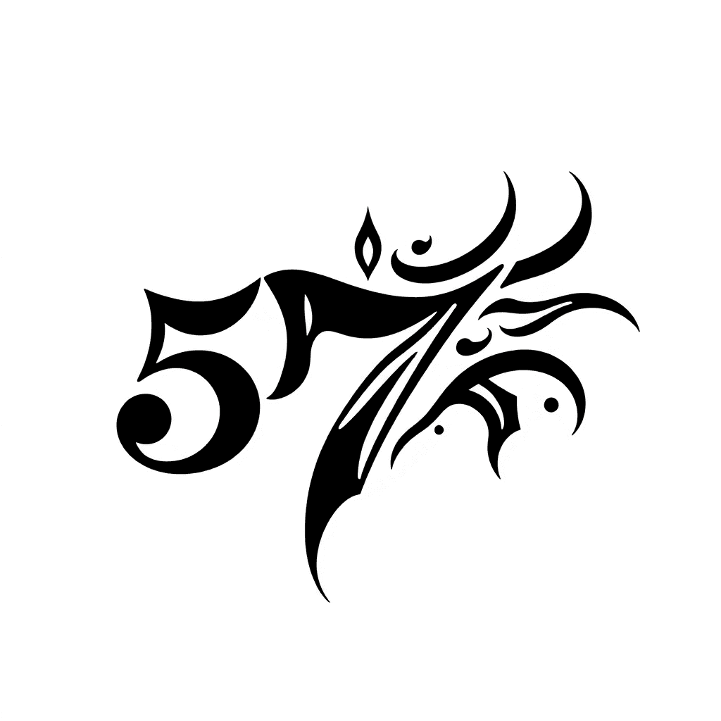 I Want To Use 5 And 7 Numbers. Simply Embedded Numbers Without Any Extra Element. If You Can Attach The Numbers To Each Other With An Imazing Font