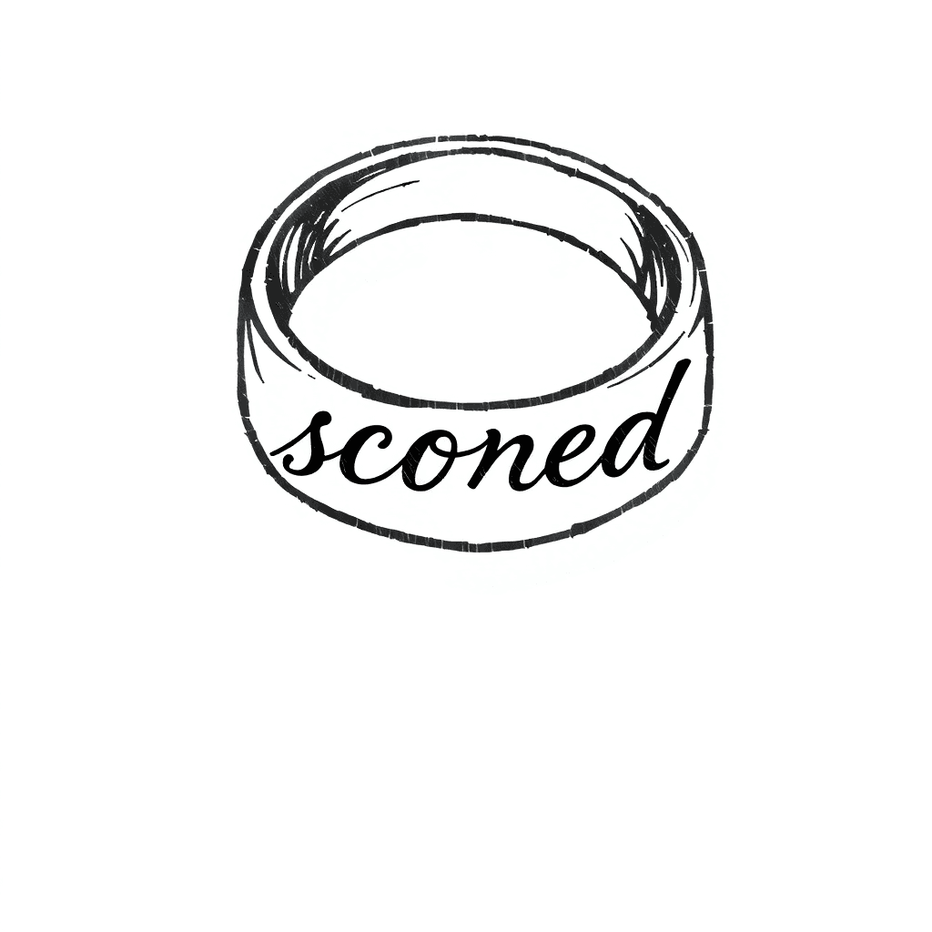 Wedding Band Tattoo With Plain Text Stating "scored"