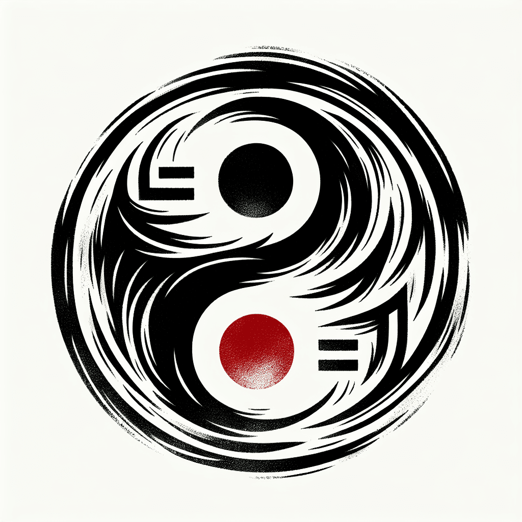 Random Shape. Should Have Symbol Of Calmness And Should Be Red And Black In Colour.