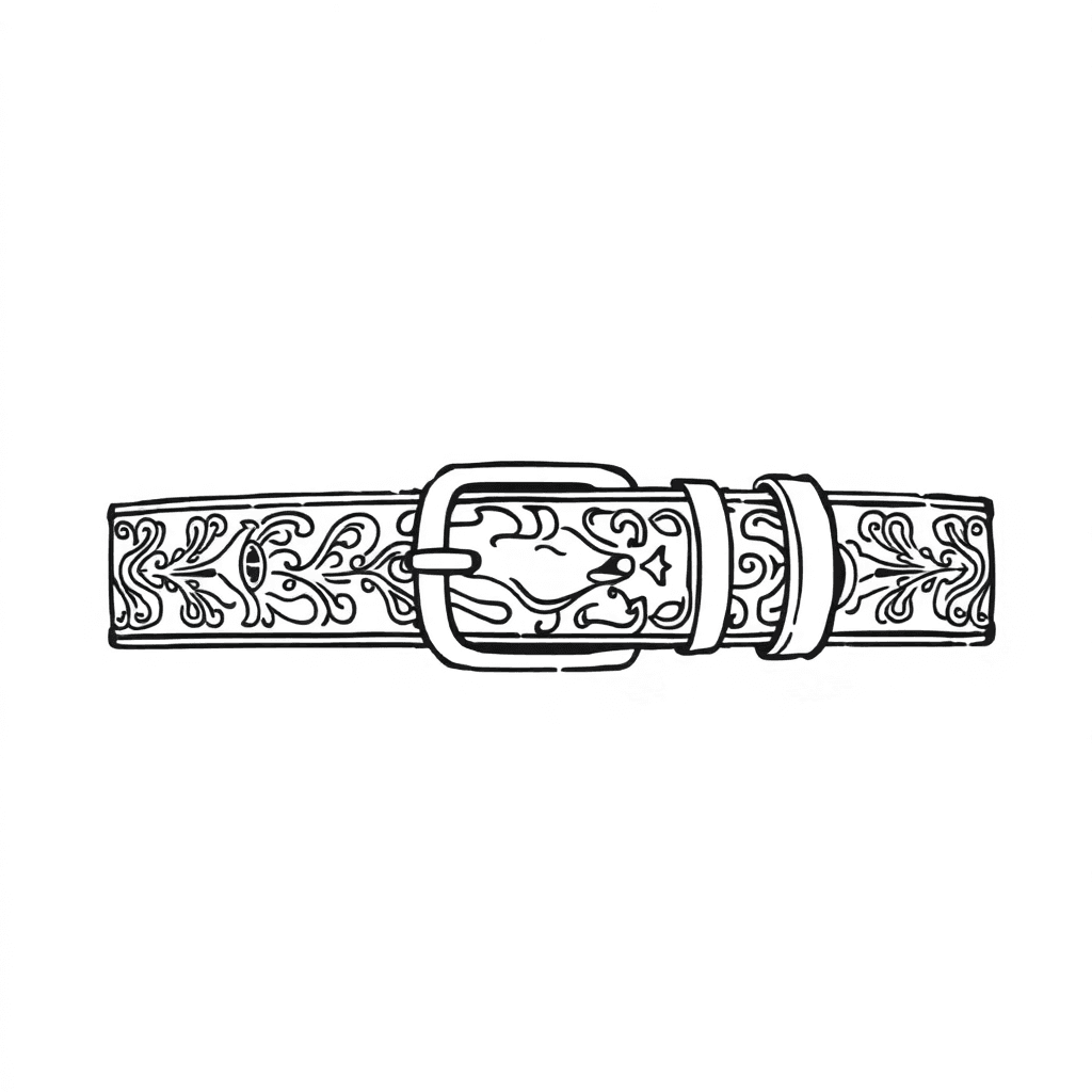 Gambling Themed Tooled Leather Belt