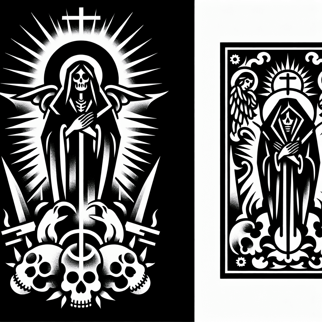 Traditional "holy death" Tattoo Design