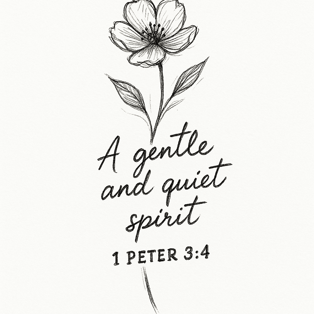 1 Peter 3:4. Feminine, Simple, Unique. Something That Will Flow Well On The Ribs. Palm Sized.