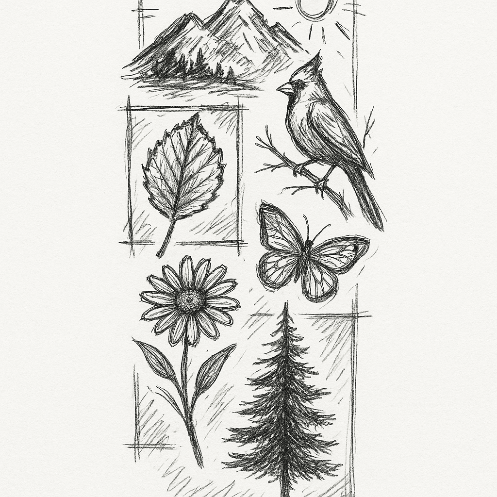 Patchwork Sleeve Using Nature Elements