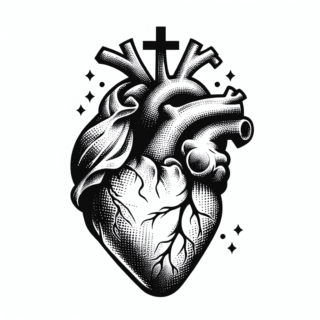 Cuore Sacro In Stile Dot Work