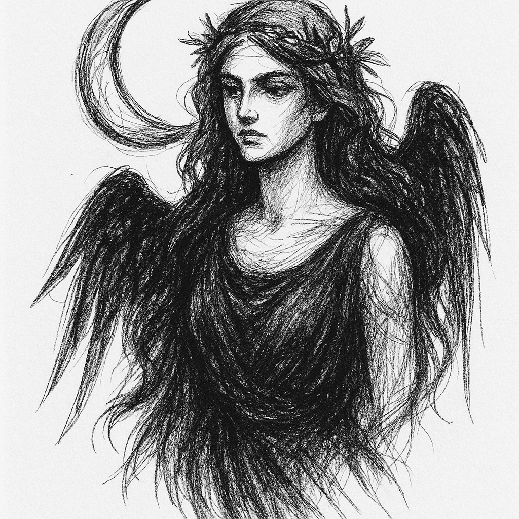 Nyx, Primordial Goddess Of The Night. Mother Of All Gods. Moon And Night.