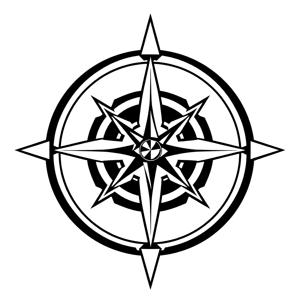 Compass Rose In A Viking Style