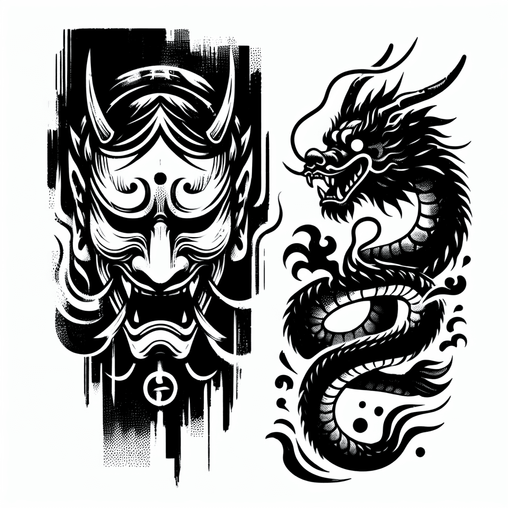 Hannya Mask And Dragon