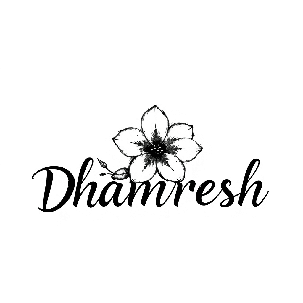 Write 'dhamresh' With Creative Flower