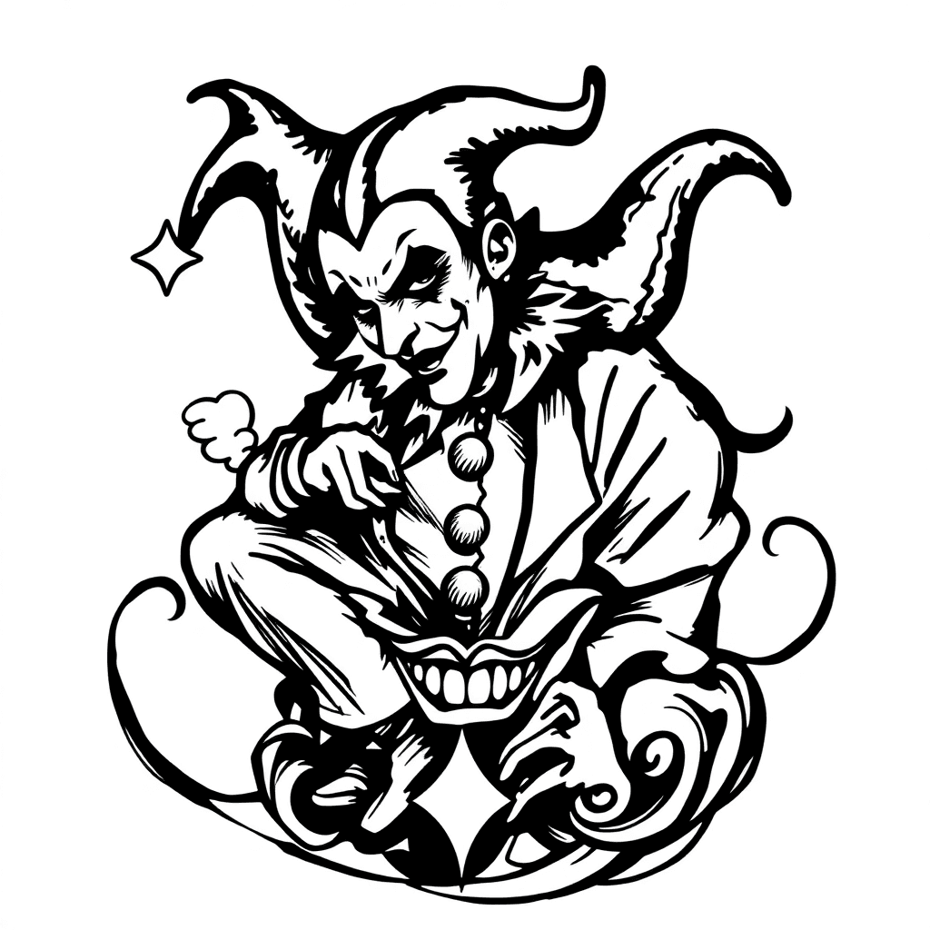 Fool Tarot Cars, Joker With A Latern Also Dual Personality