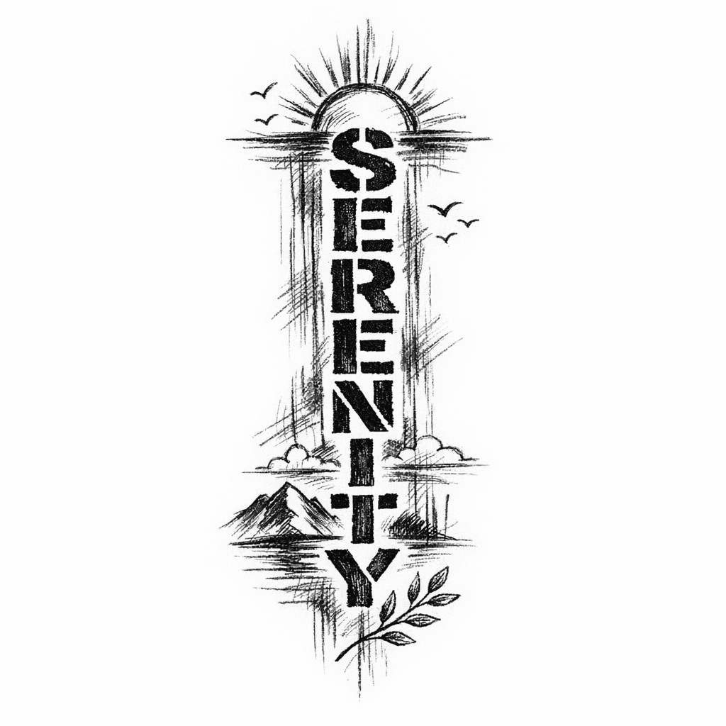 I Want A Line Tattoo With A Word Serenity