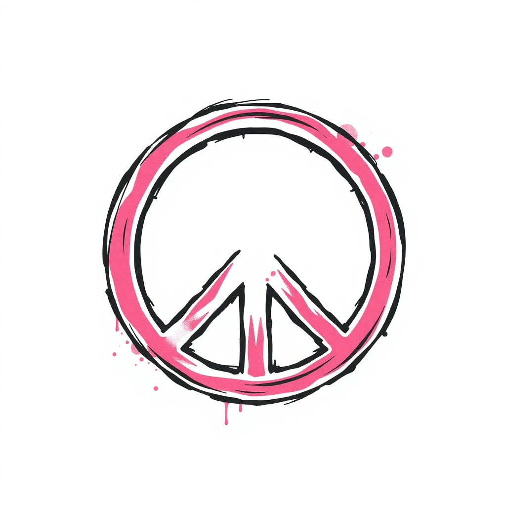 Negative Space Peace Sign