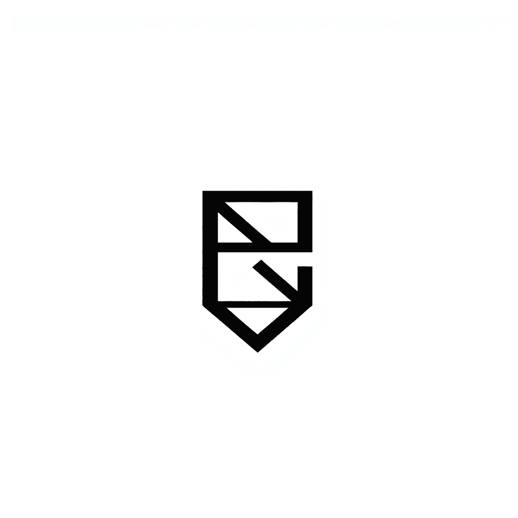 Letter E In Shape Form Single Line