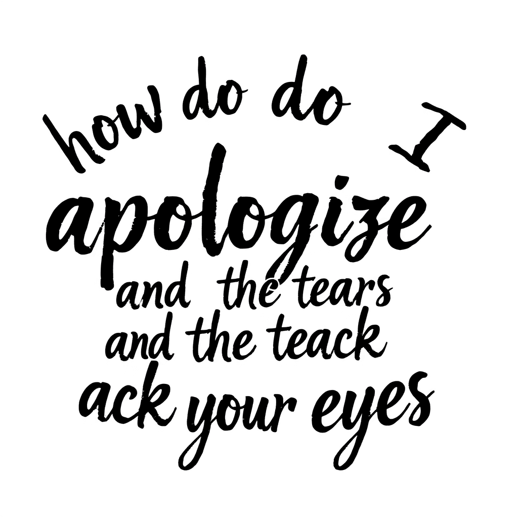 The Lyrics “ How Do I Apologize And Put The Tears Back In Your Eyes”