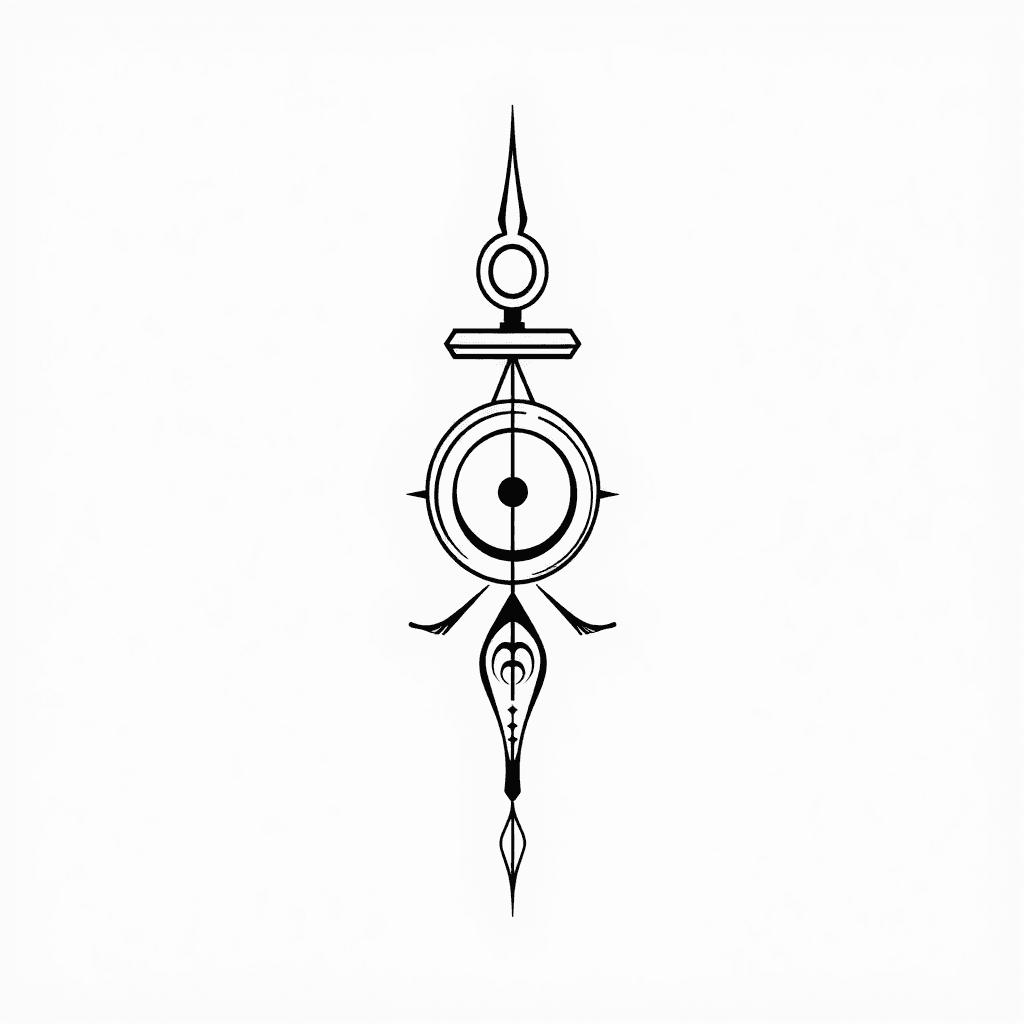 Single line "een eenvoudige tattoo voor ware geliefden. Een sleutel en treurwilg zijn heel belangrijk. Ook eenvoud" Tattoo Design