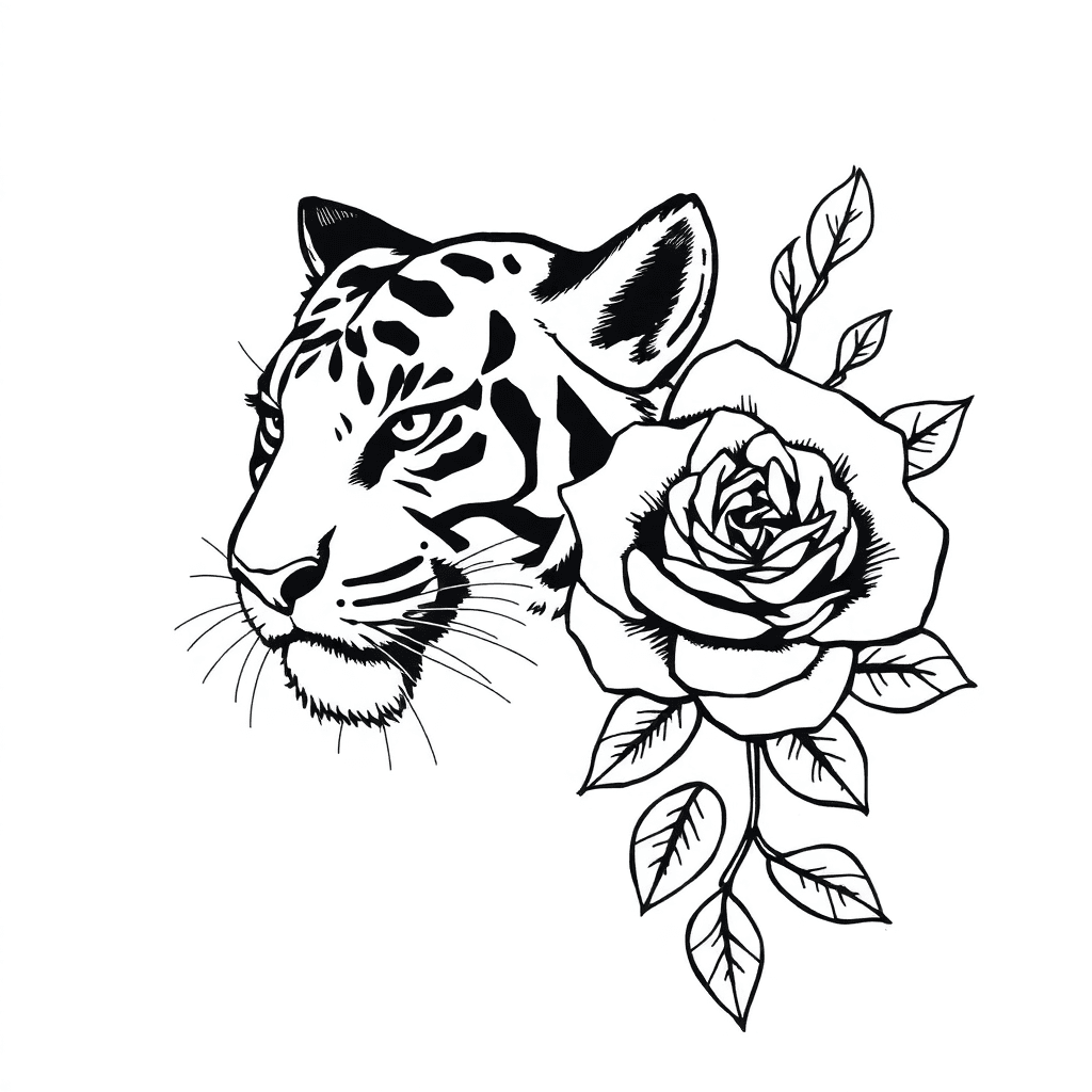 Tiger And Rose