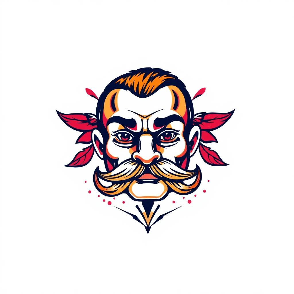 Traditional "Traditional boxer with mustache" Tattoo Design