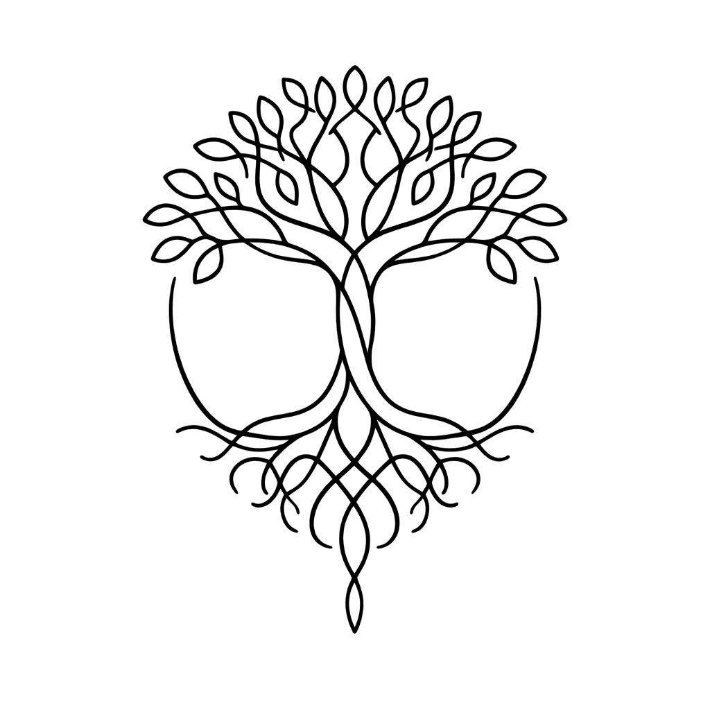 Single line "Tree of Life" Tattoo Design