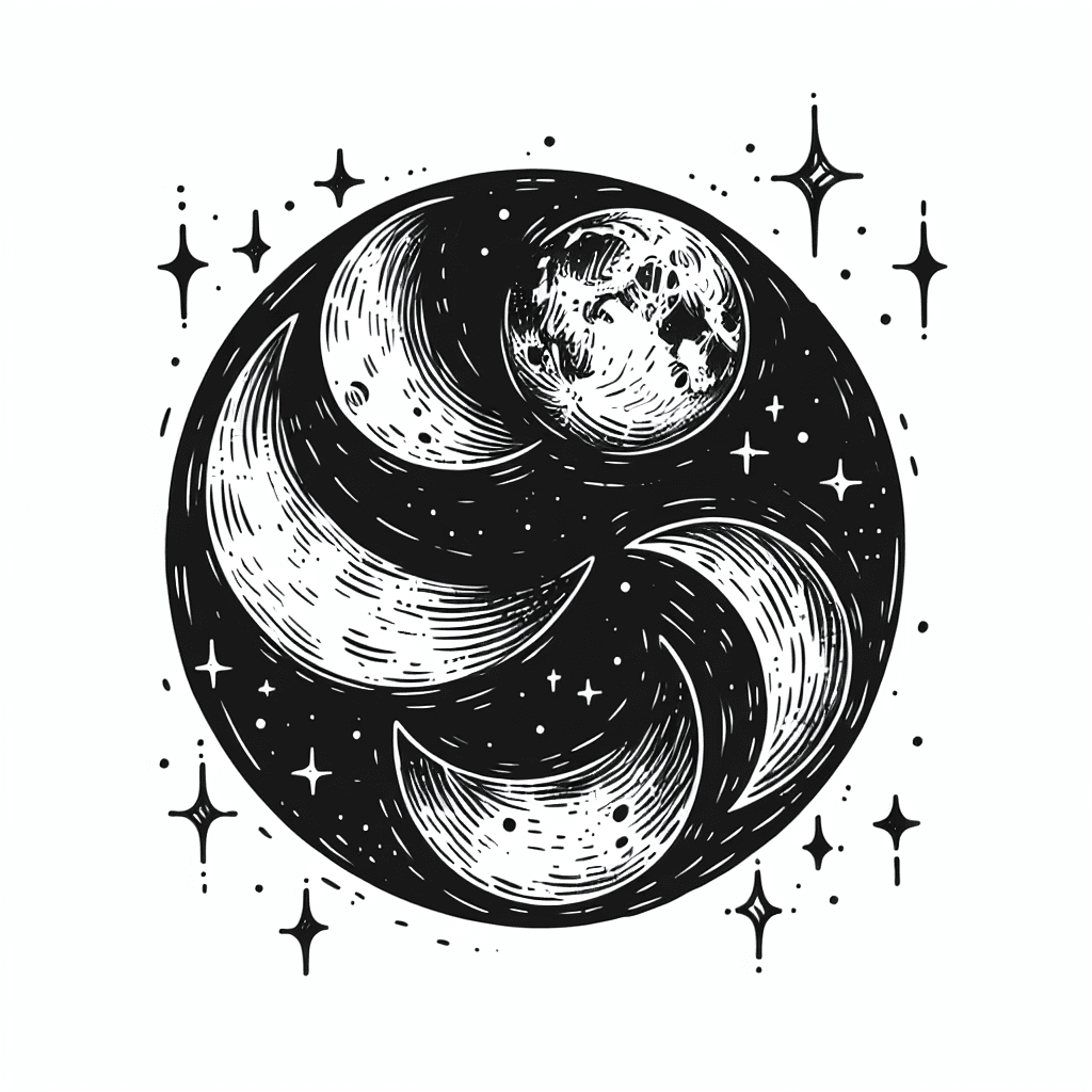 Moon Phases With Stars