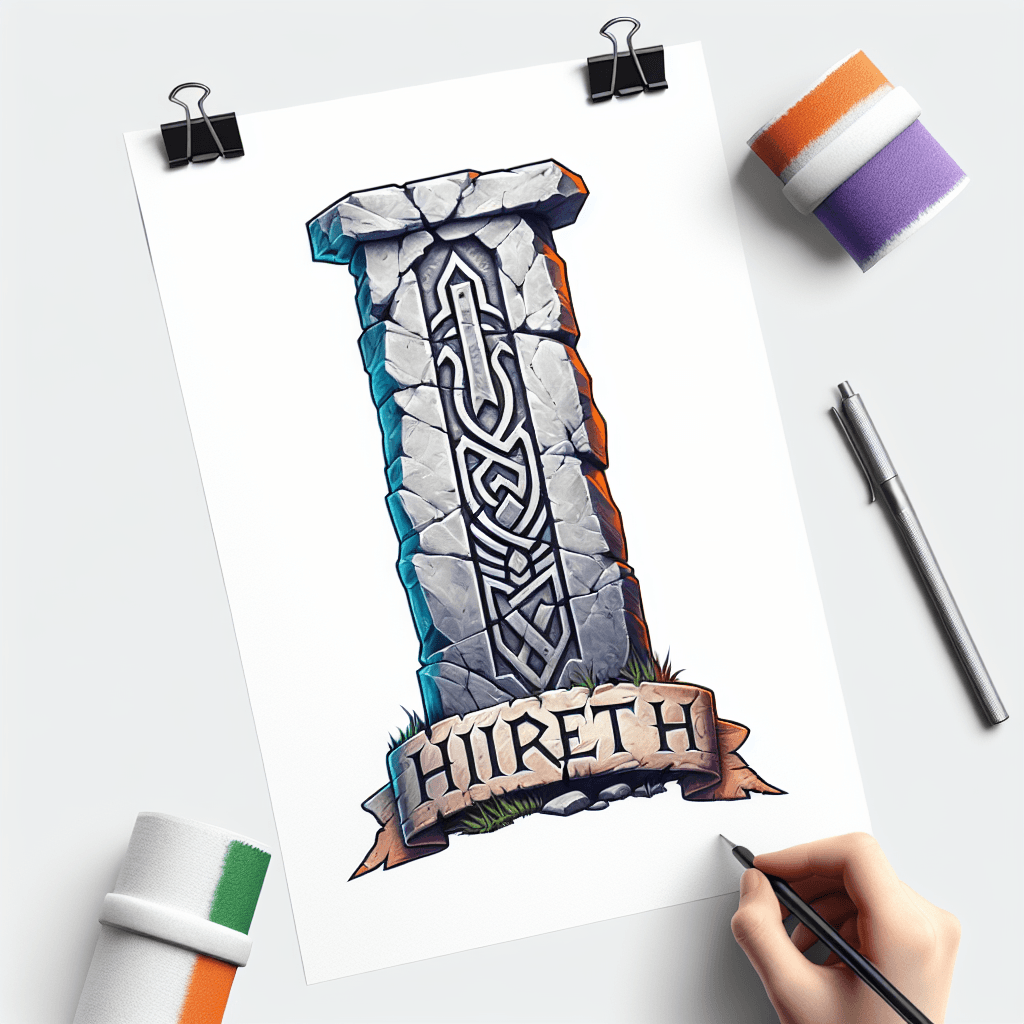 Stone Banner With The Word “hiraeth” Carved Into It