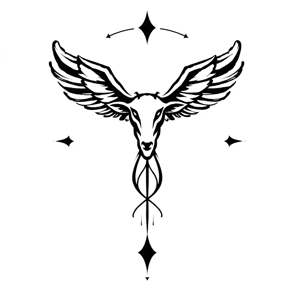 Combination Of The Gemini Aries Zodiac Signs In A Simplistic Design