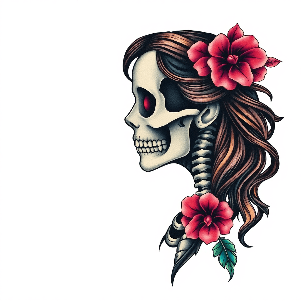 Half Woman Half Skeleton