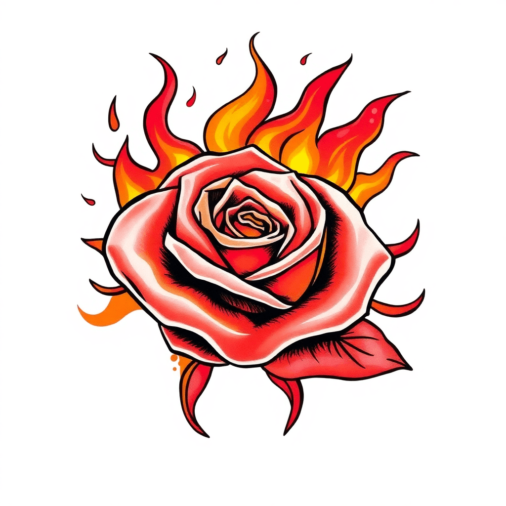Flames In The Shape Of A Rose