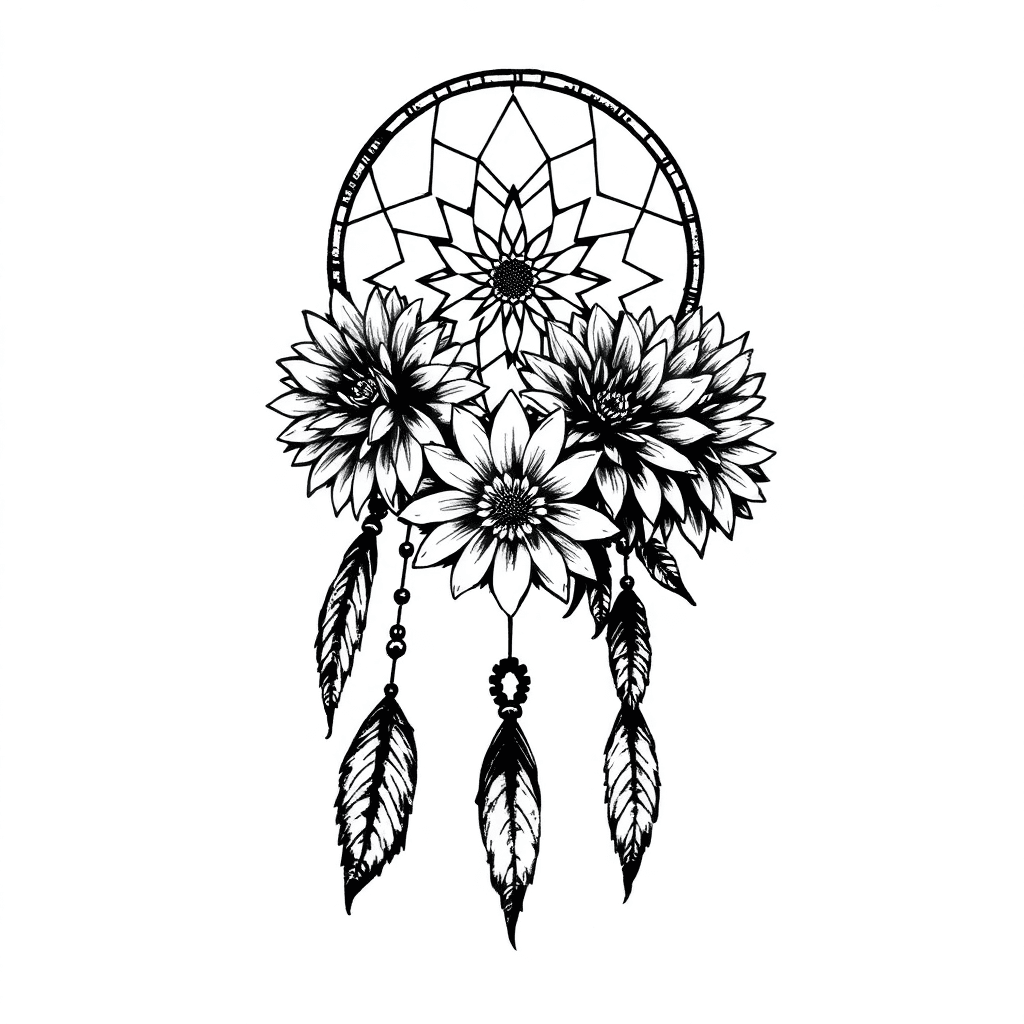 Dreamcatcher With Dahlias