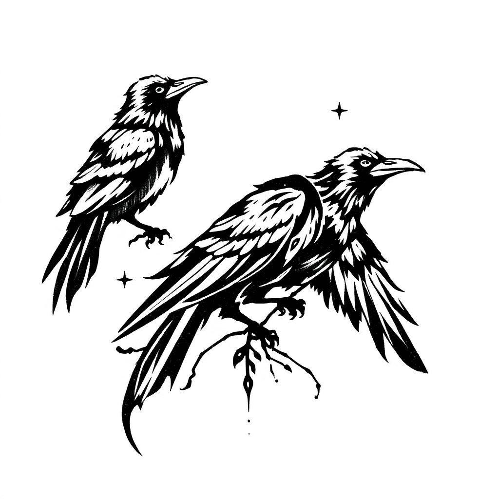 Indoeuropean Tribal Style, Related With Death And Crows