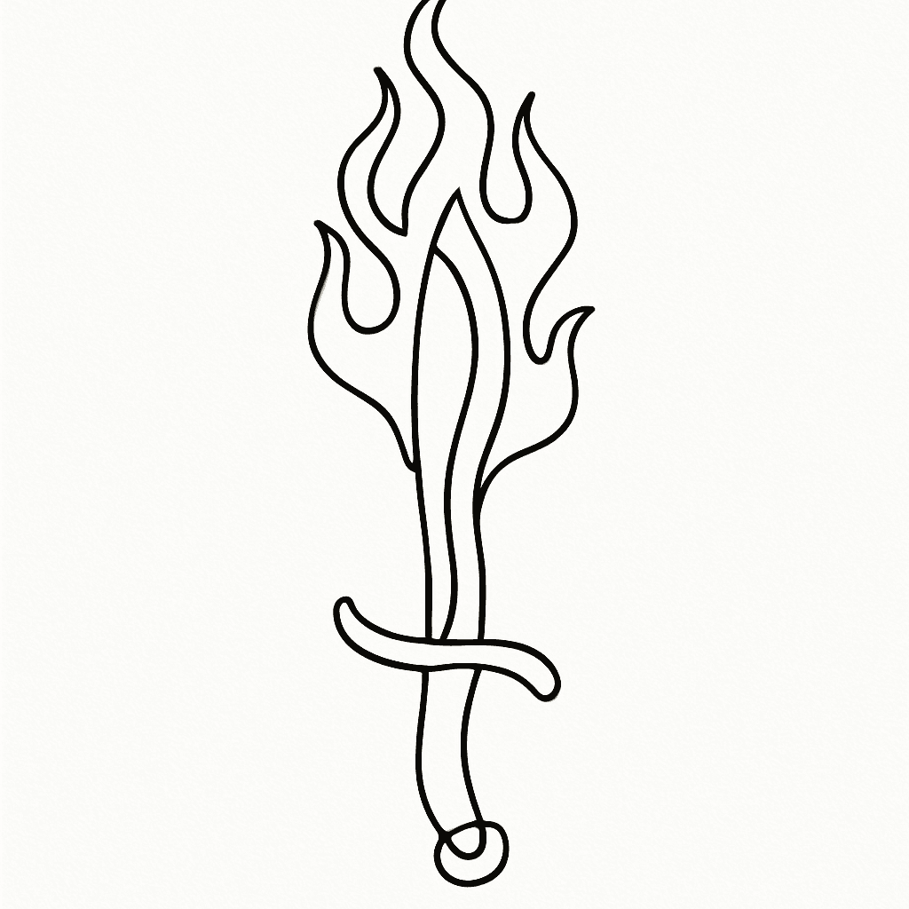 Kopis Sword In Flames