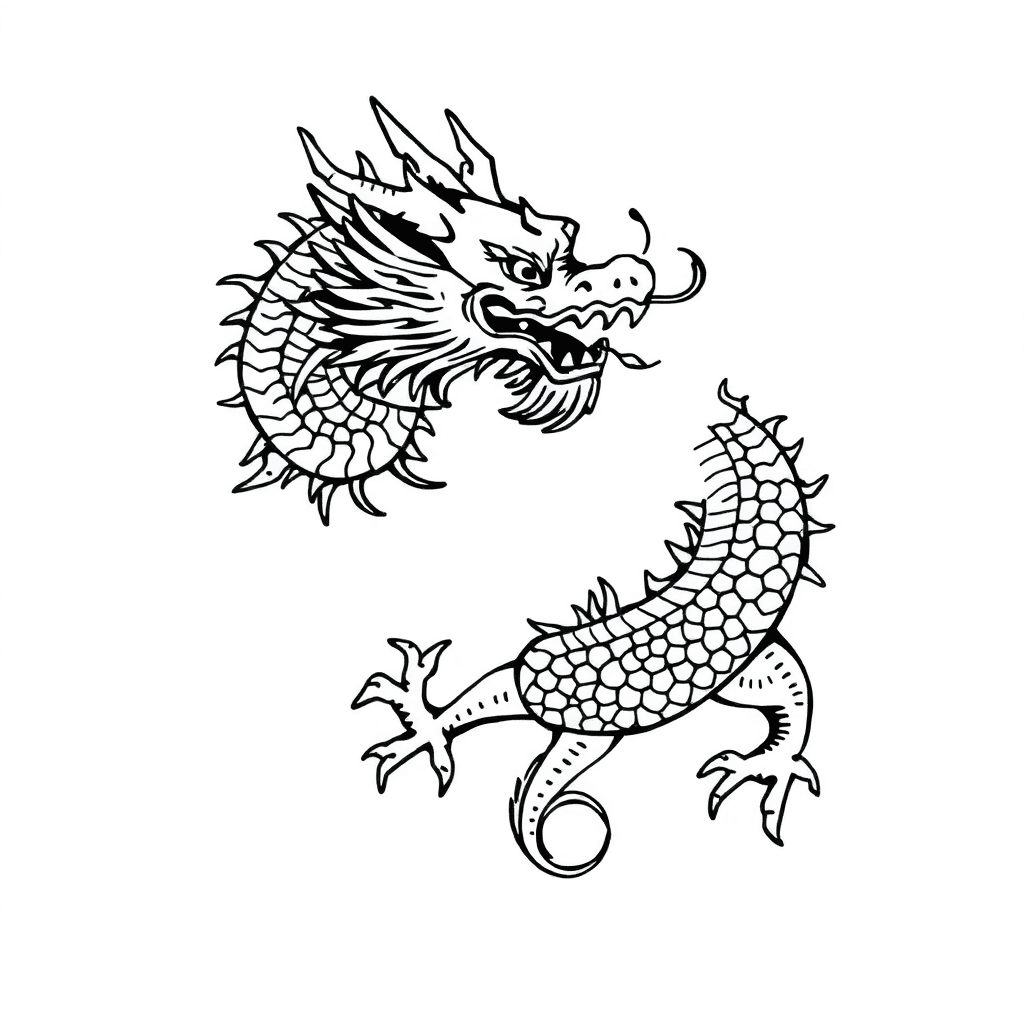 Chinese Dragon Lineart