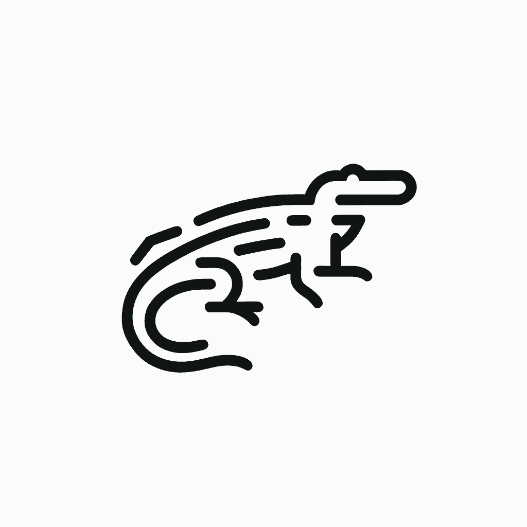 Design A Simple Lineart Alligator With Thick Outline