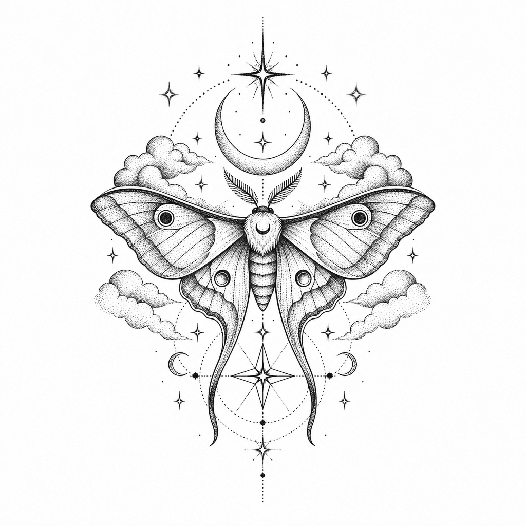 Clouds Stars Moth Sigil