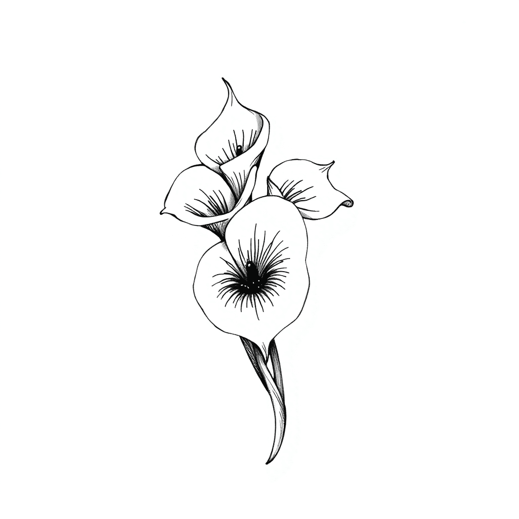 Calla Lilly Bouquet For Forearm