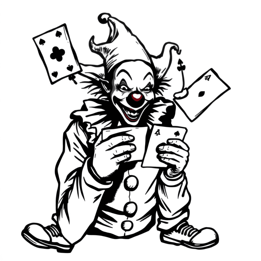 Clown With Cards