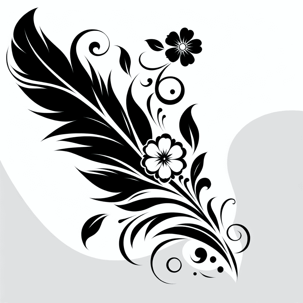 Fancy Feathers With Flowers Flowing From It