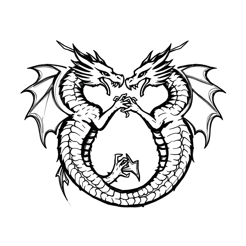 A Interlocked Two Dragons