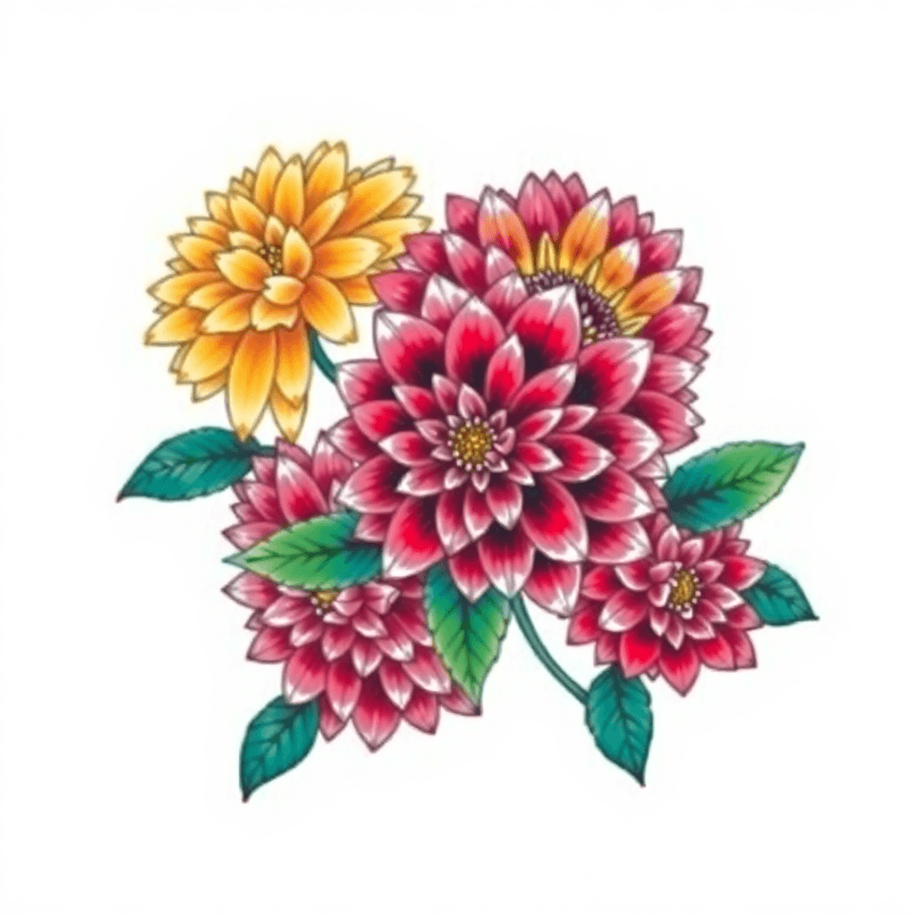 Dahlias Traditional Style