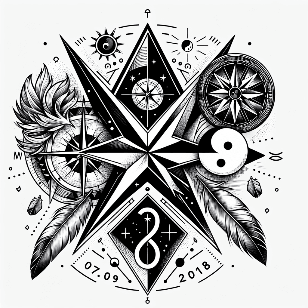 Ein Kompass Als Unendlichkeitszeichen, Phönix, Universum, Yin Und Yang, Wassermann Als Sternzeichen, Federn, 07.09.2018, Das Tattoo, Soll Die Verbundenheit Mit Allem Zeigen Mut Und Stärke Ausdrücken